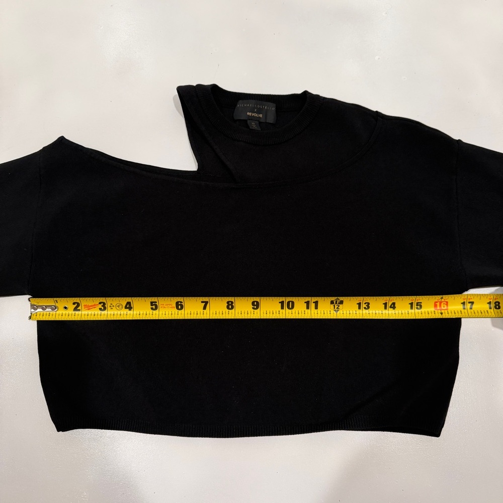 REVOLVE x Michael Costello Asym Cutout Dolman Sweater Black Runs Large Size XS - Picture 7 of 10